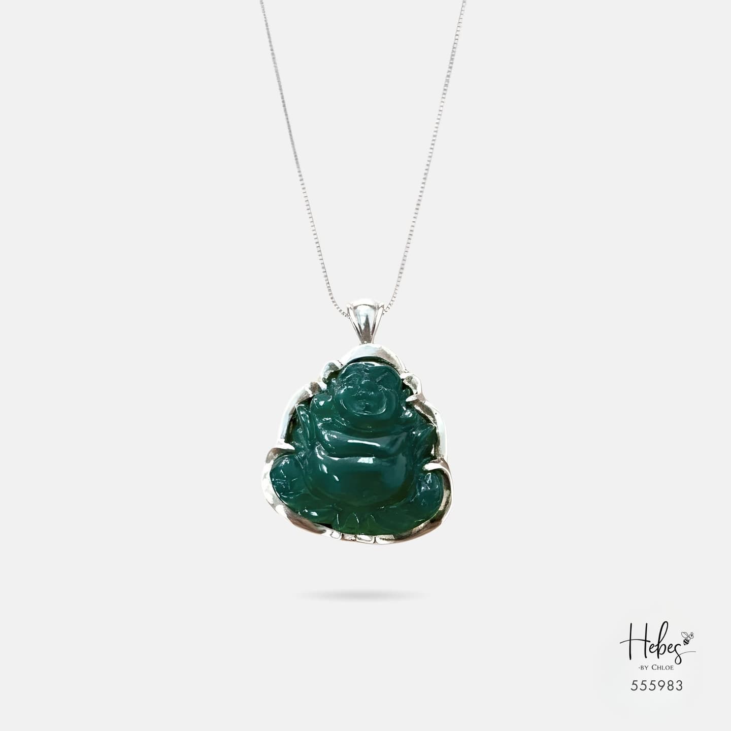 Laughing Buddha Green Agate Pendant  555983