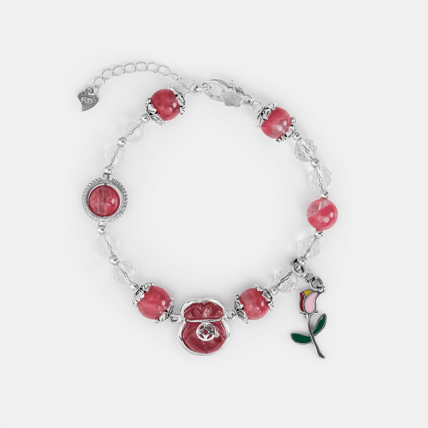 Ruby  Bracelet with Carved Stone