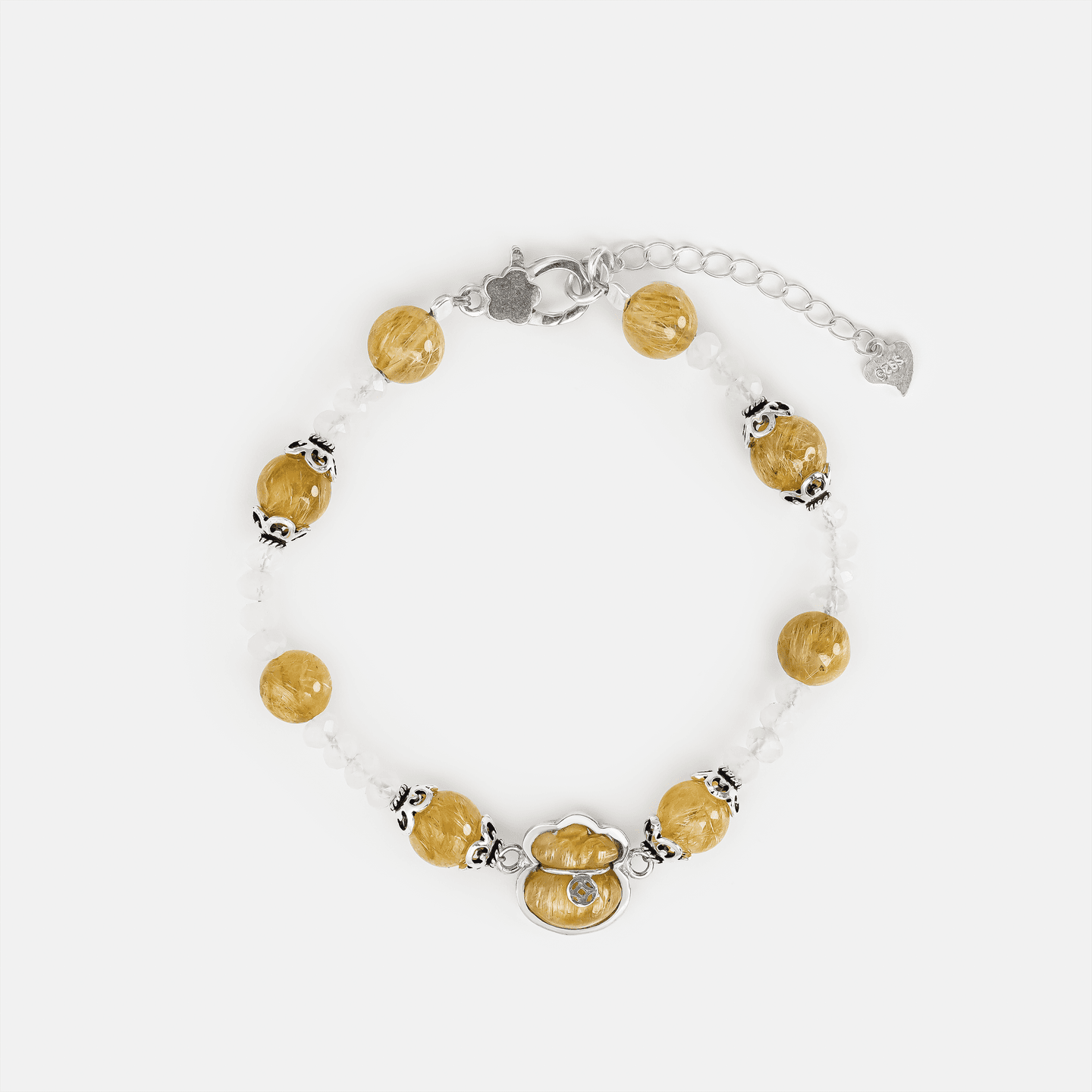 Yellow Rutilated Quartz  Bracelet