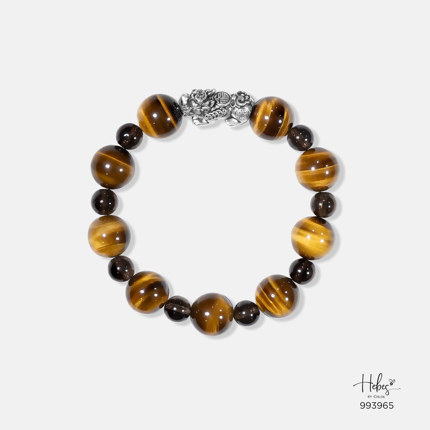 The Emperor Tiger Eye with Smoky Rutilated Quartz Bracelet 993965