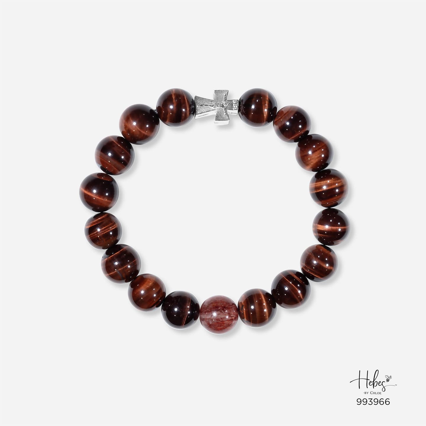 The Emperor Tiger Eye with Red Rutillated Quartz Bracelet 993966