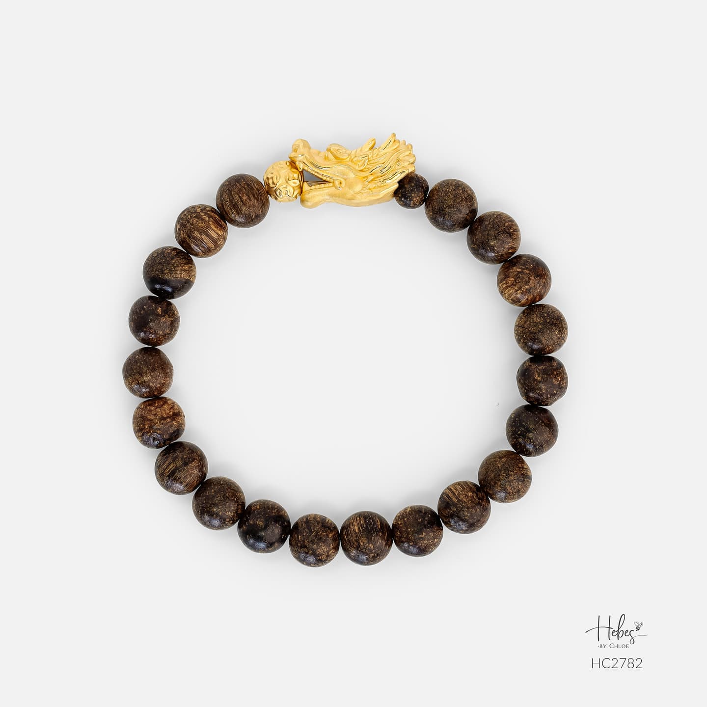 Indonesian Agarwood Dragon Charm Bracelet HC2782