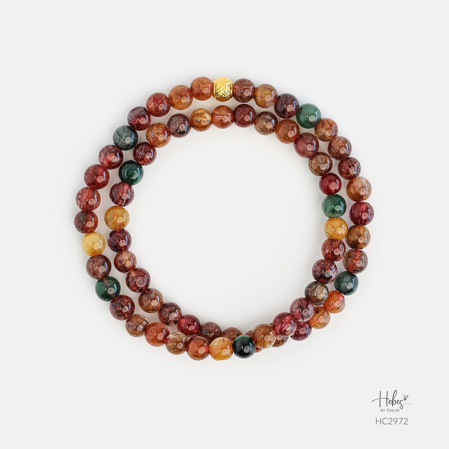 Stack Riches Moneyball Rutilated Quartz Healing Bracelet HC2972