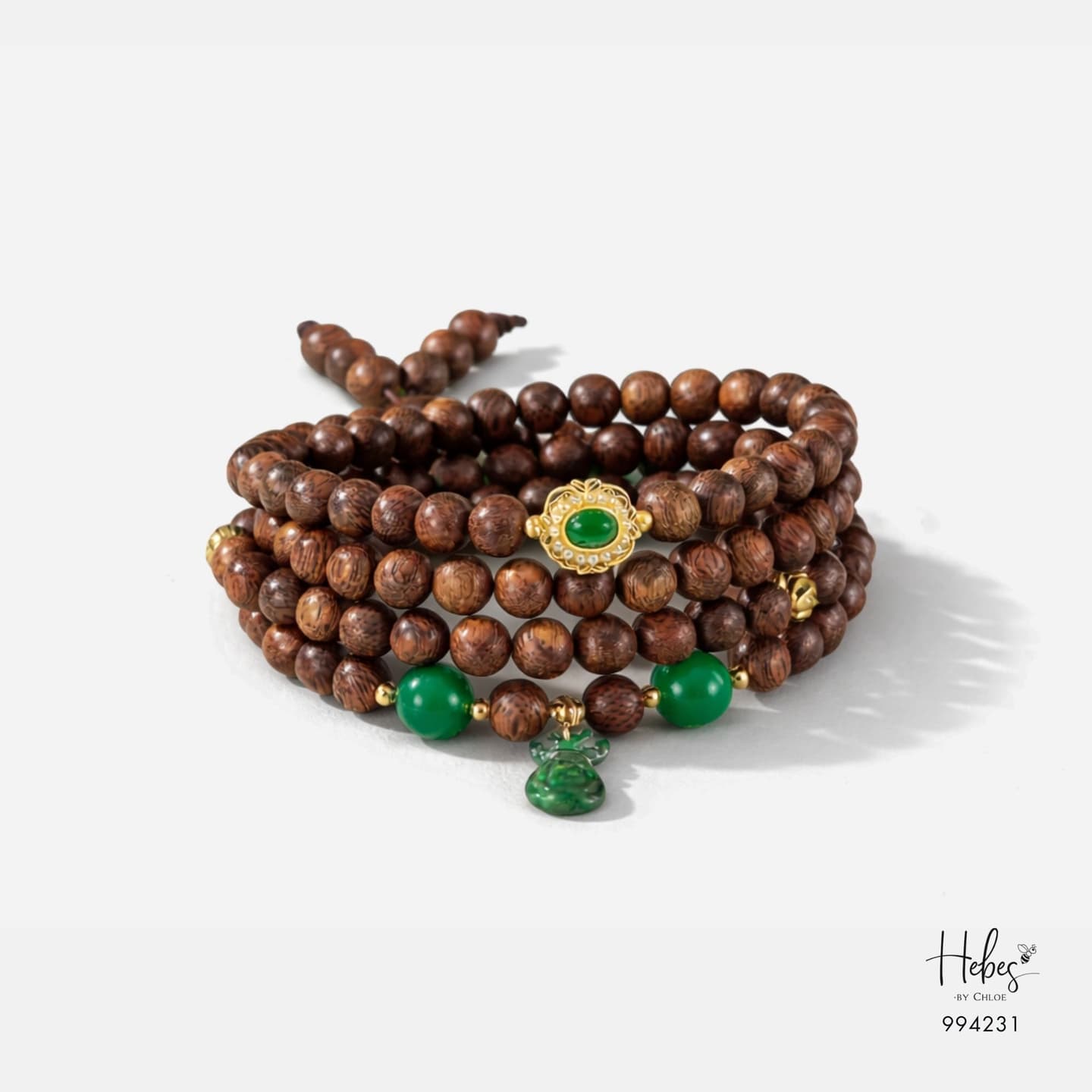Vietnamese 108 Beads Agarwood Peony Bracelet (6mm) 994231