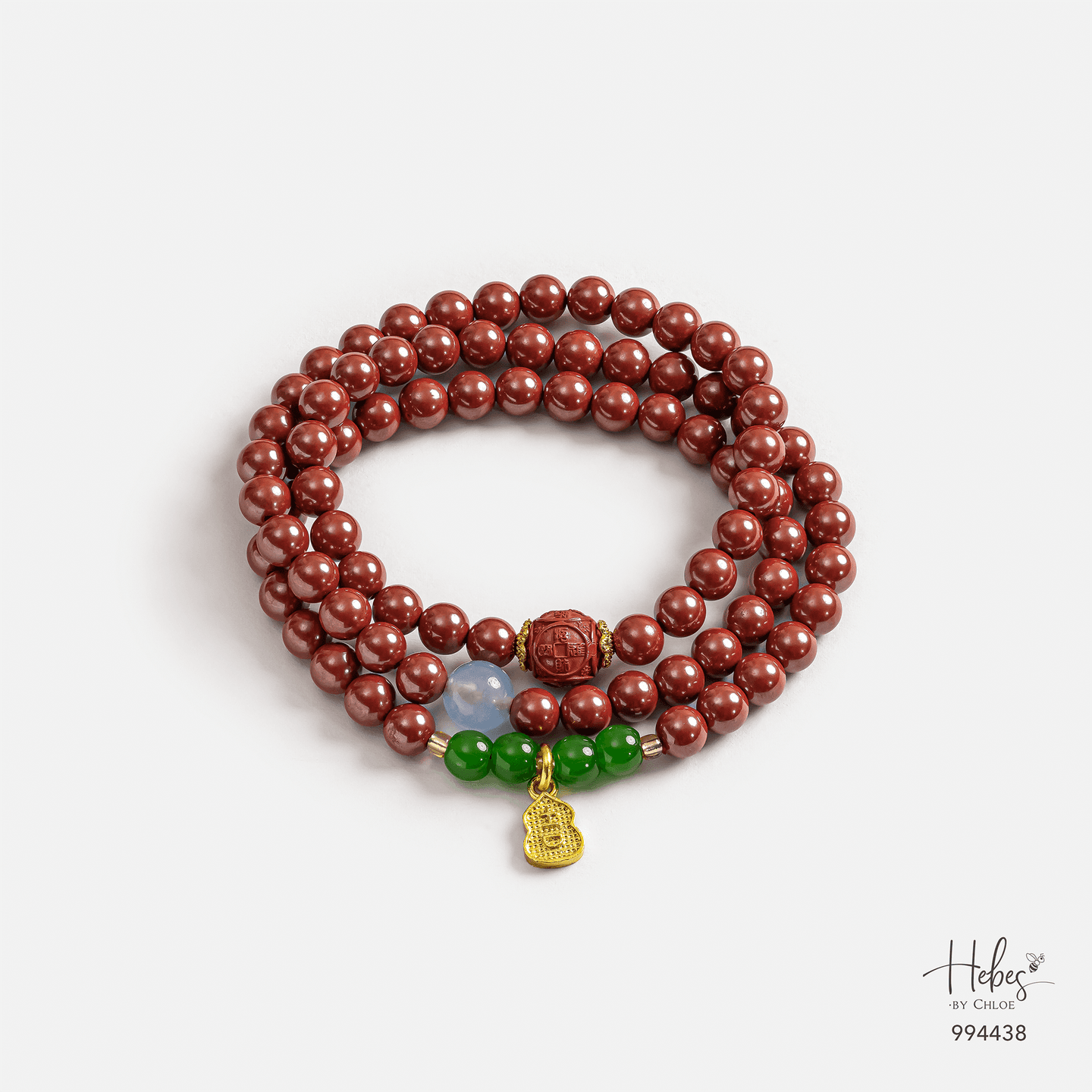 Cinnabar Vitality &amp; Longevity Flow Mala Bracelet 994438