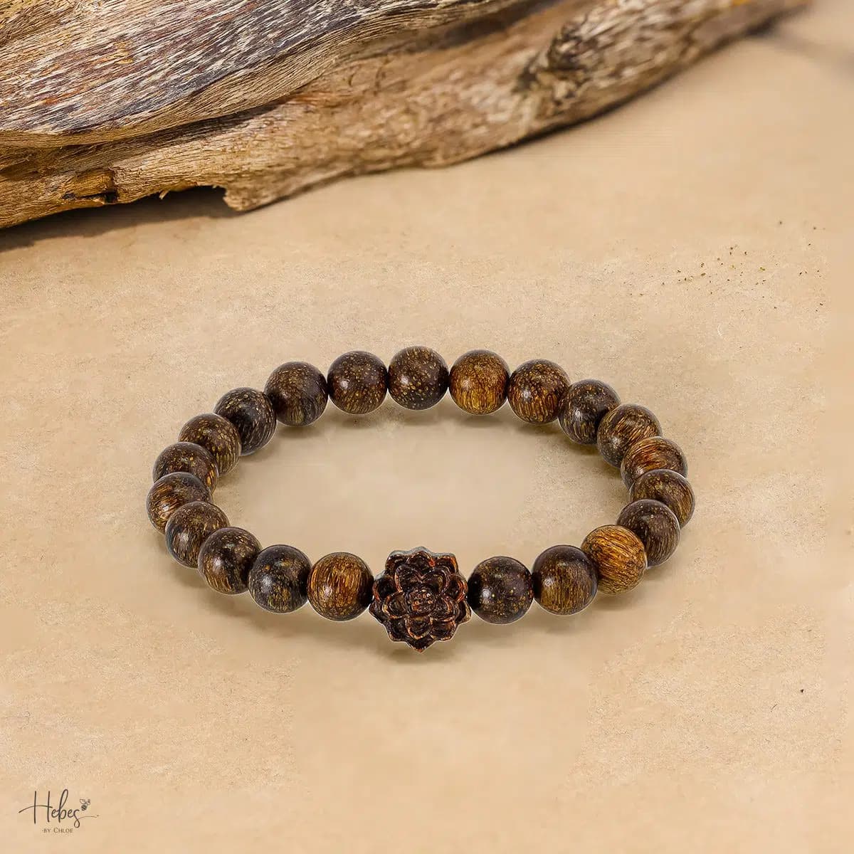 Indonesian Agarwood Lotus Charm Bracelet HC2778