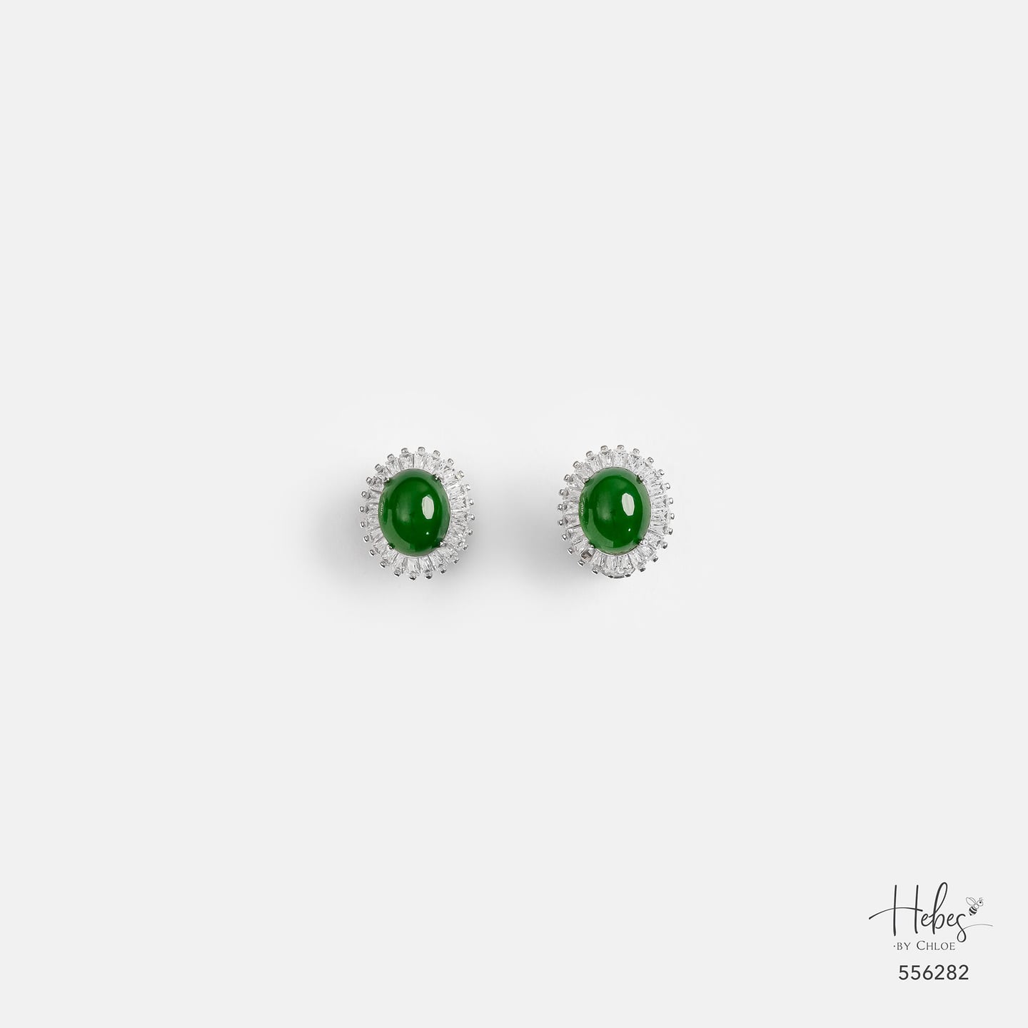 Premium Type A Jadeite Halo Earrings 556282