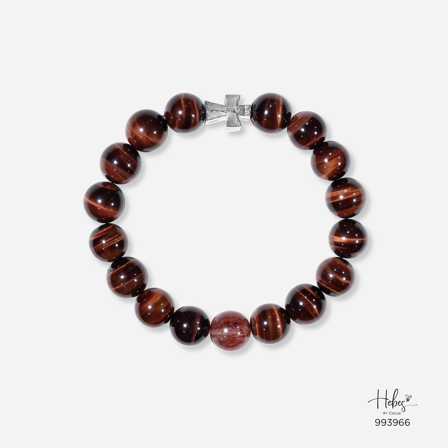 The Emperor Tiger Eye with Red Rutillated Quartz Bracelet 993966