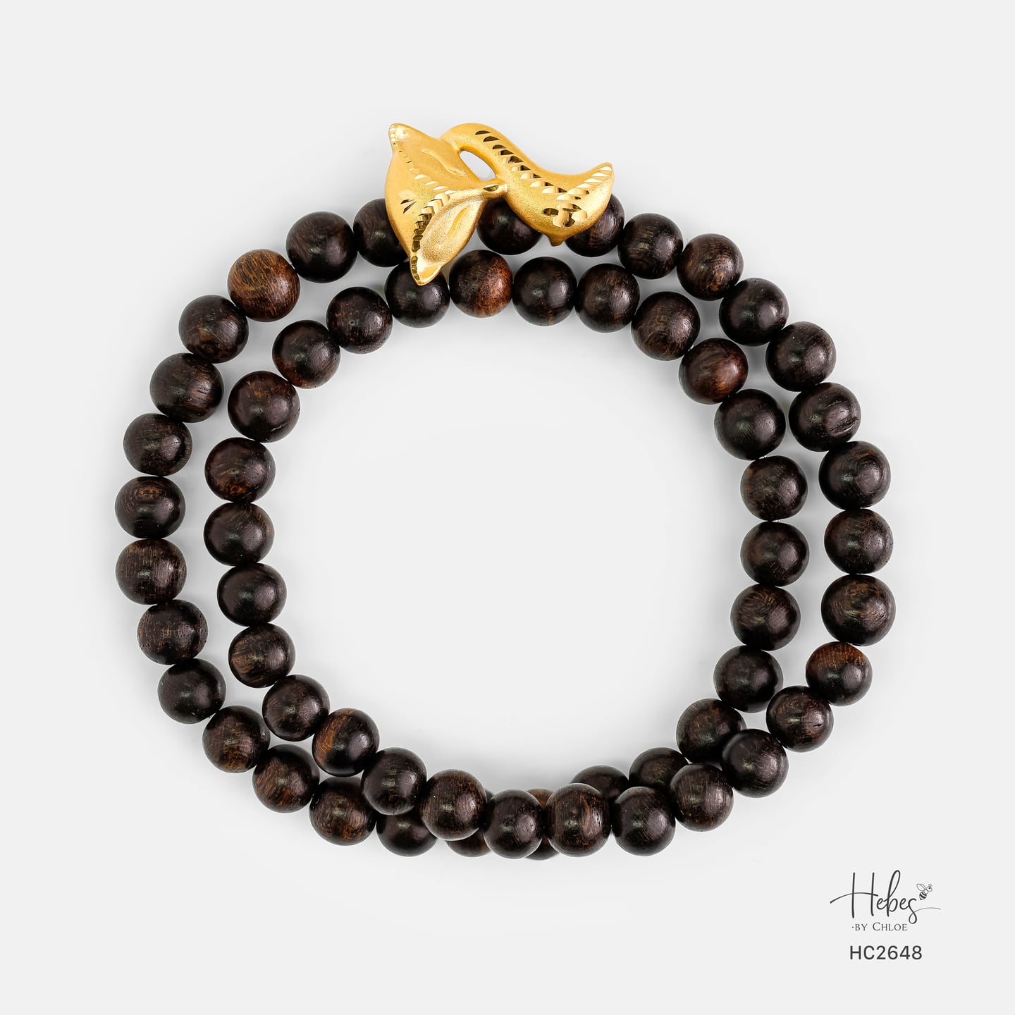 Indonesian 108 Baeds Agarwood Fairy Fox Charm Bracelet HC2648