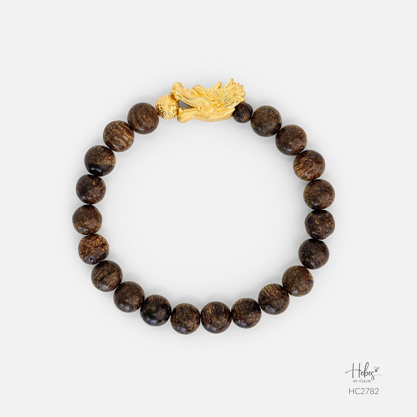 Indonesian Agarwood Dragon Charm Bracelet HC2782