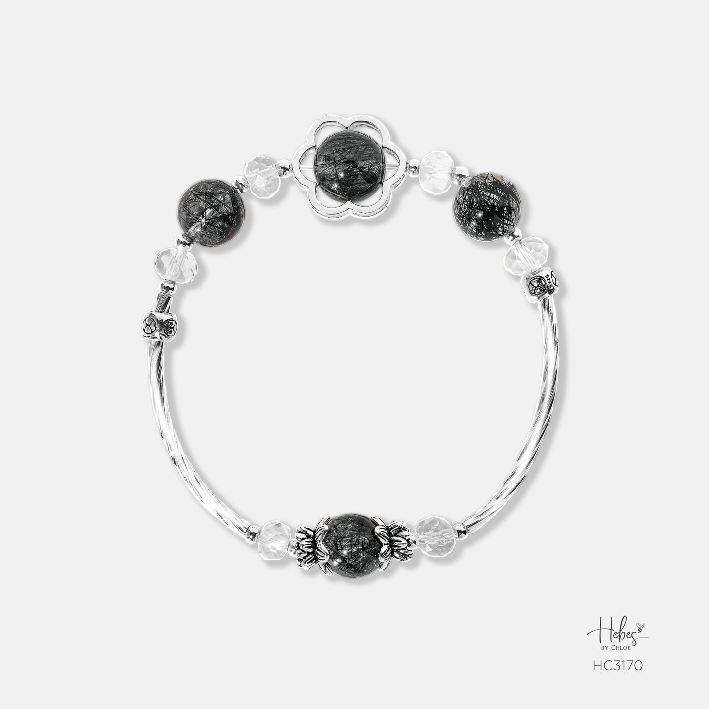 Hebes Black Rutilated Quartz Bracelet HC3170