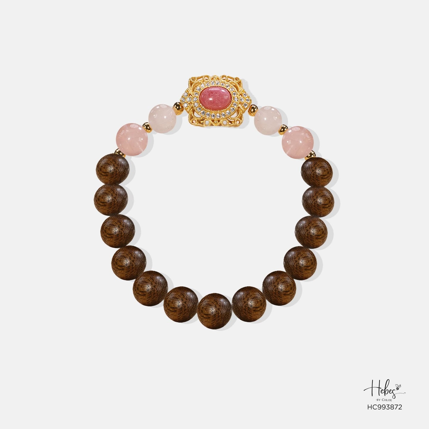 Vietnamese Agarwood Rose Quartz Bracelet 993872