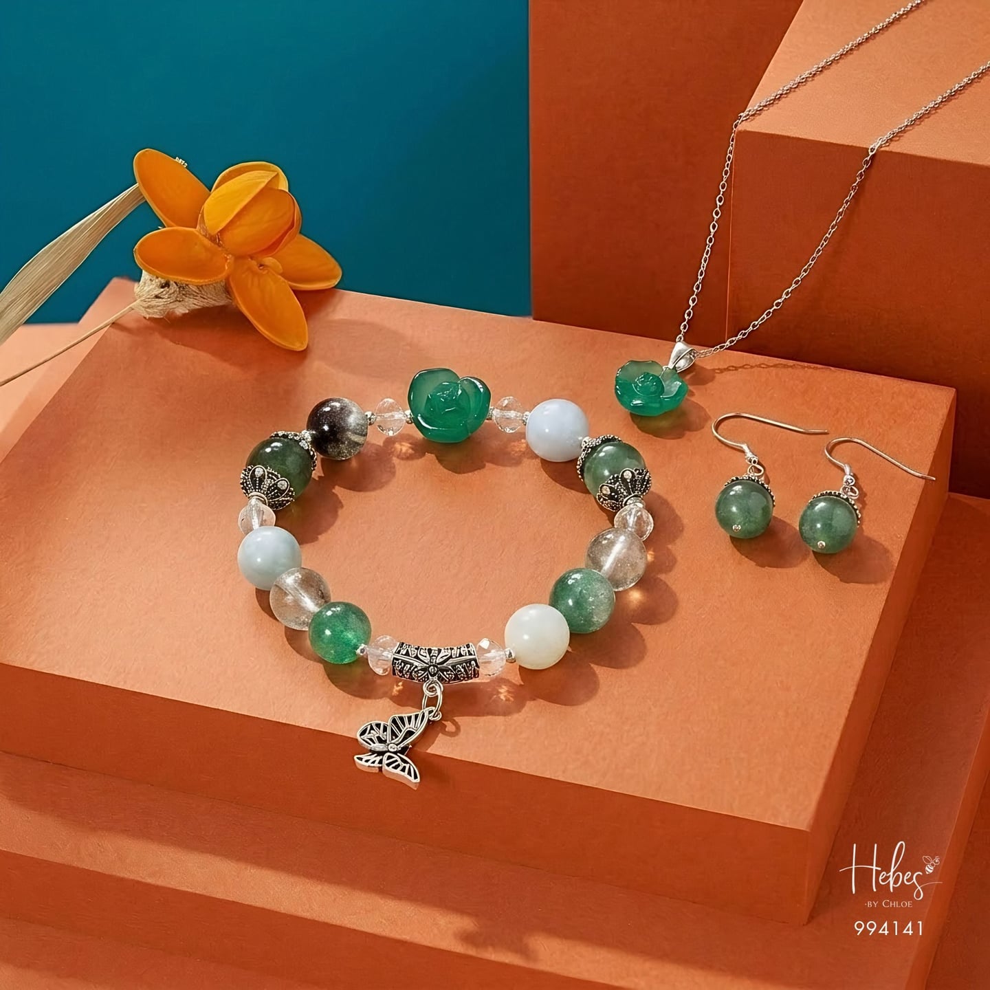 Moonlight Blessing Green Strawberry Quartz Set 994141