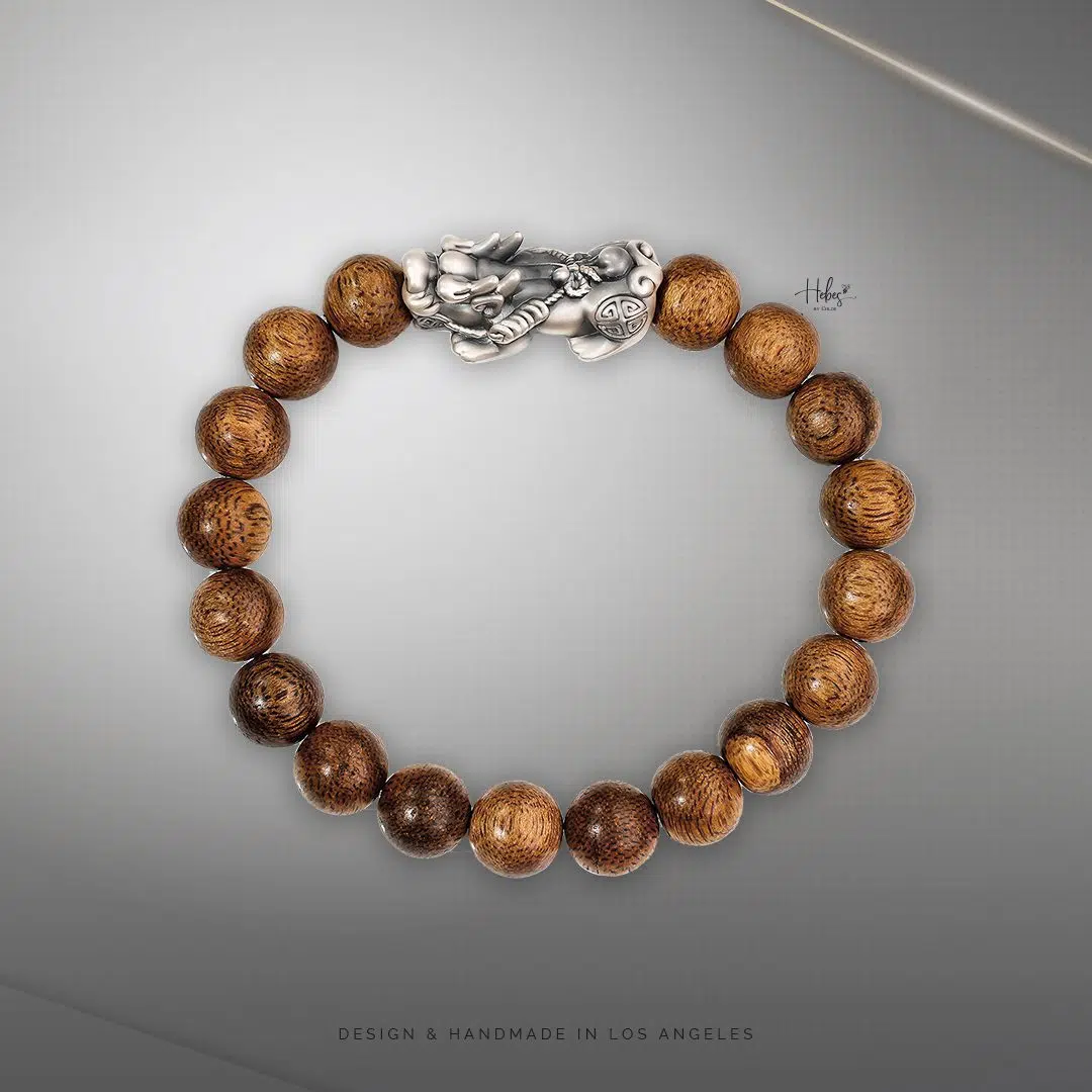 Vietnamese Agarwood Pixiu Dragon Charm Bracelet HC2357
