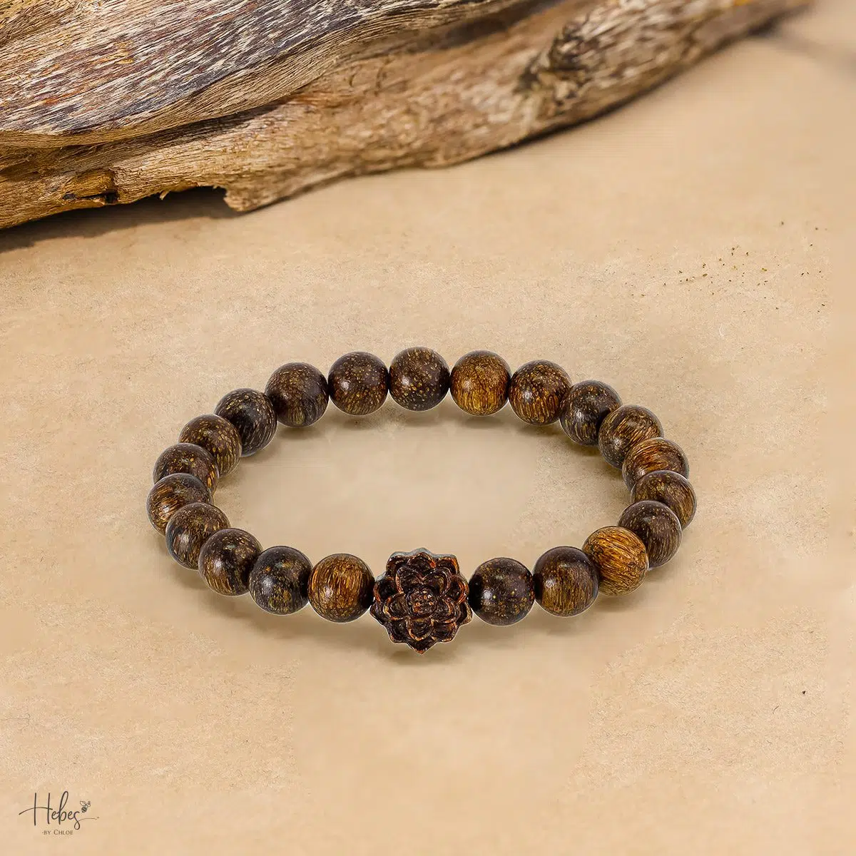 Indonesian Agarwood Lotus Charm Bracelet HC2778