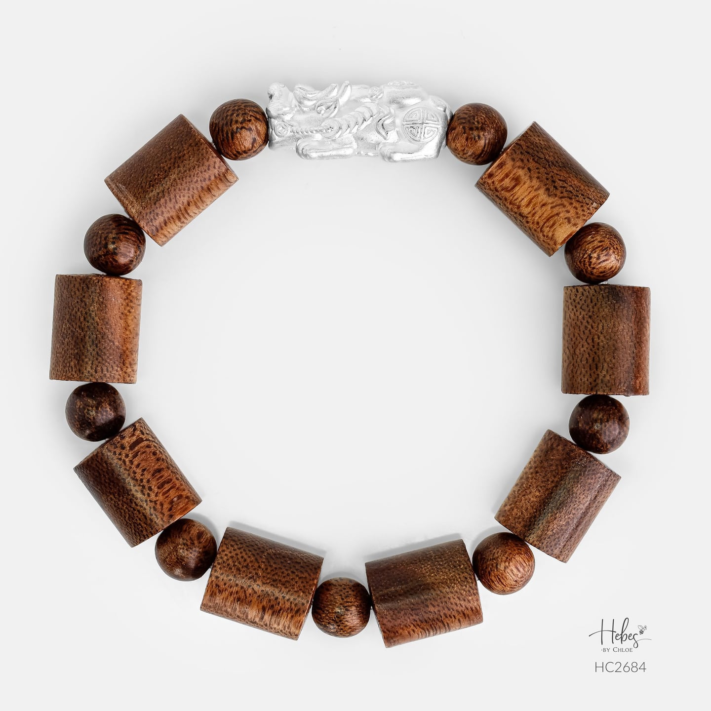 Vietnamese Bottle Groud Agarwood Pixiu Dragon Charm Bracelet HC2684